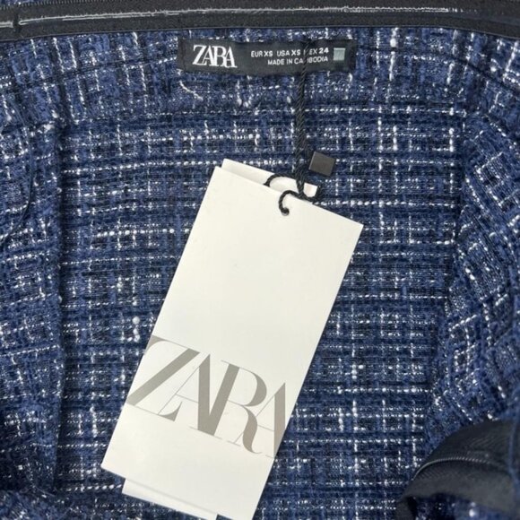 NWT ZARA Tweed Textured Off Shoulder Top Flare Sleeve 8741/257/030 Size XS - Picture 10 of 16